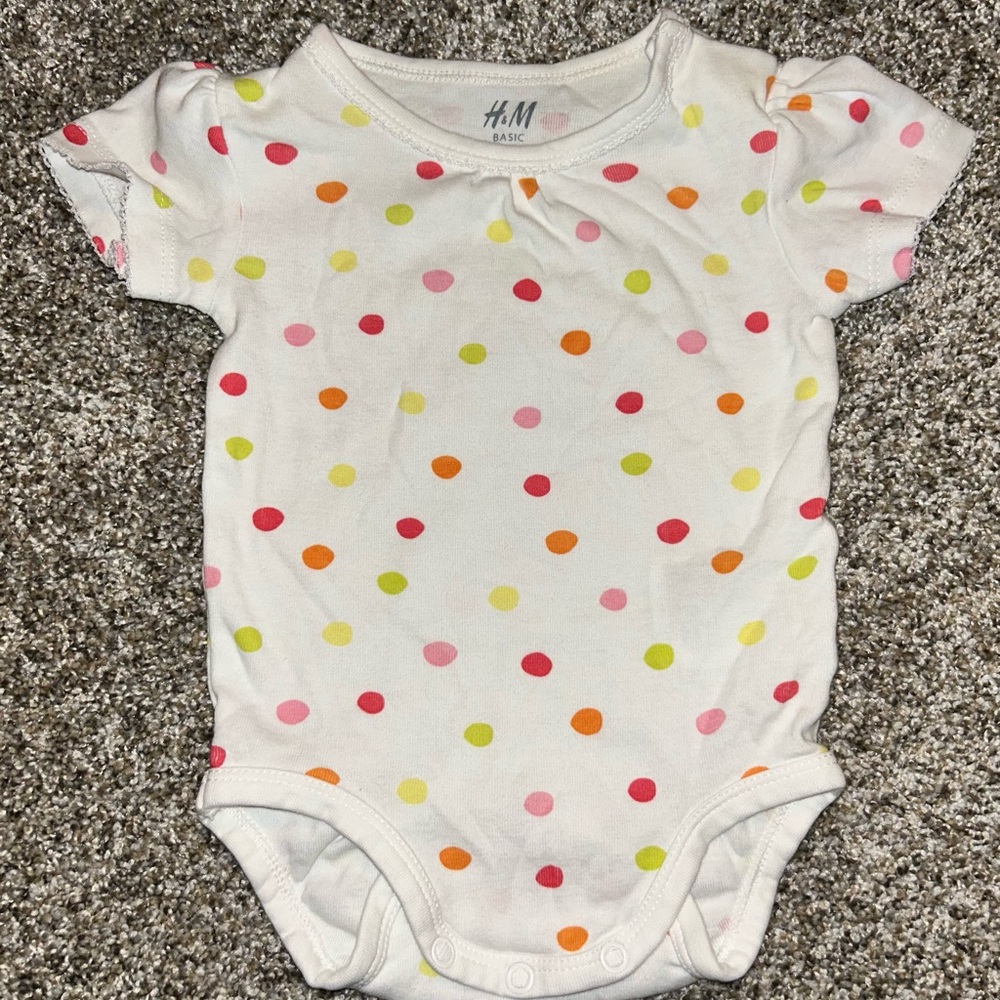 H&M Kids Bodysuit - White with Colorful Dots